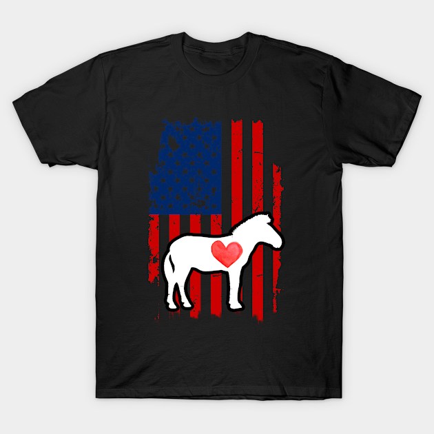 Zebra Merica Usa American Flag T-Shirt by DollochanAndrewss